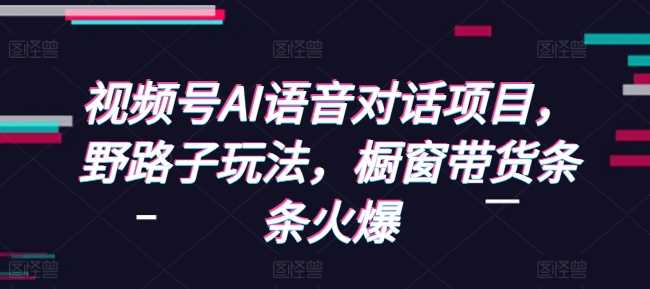 视频号AI语音对话项目，野路子玩法，橱窗带货条条火爆-三玖社区