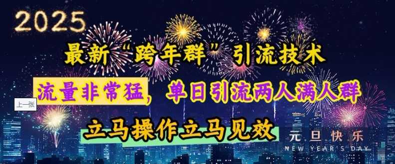 最新“跨年群”引流，流量非常猛，单日引流两人满人群，立马操作立马见效【揭秘】-三玖社区