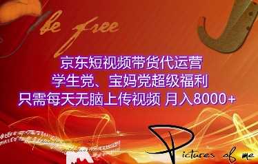 京东短视频带货代运营，学生党、宝妈党超级福利，只需每天无脑上传视频，月入8000+【仅揭秘】-三玖社区