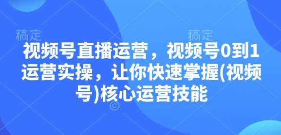 视频号直播运营，视频号0到1运营实操，让你快速掌握(视频号)核心运营技能-三玖社区