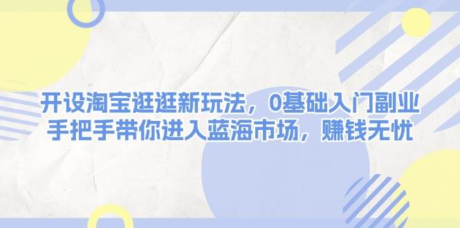 开设淘宝逛逛新玩法，0基础入门副业，手把手带你进入蓝海市场，赚钱无忧-三玖社区