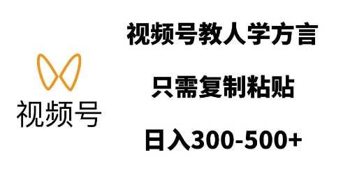 视频号教人学方言，只需复制粘贴，日入多张-三玖社区