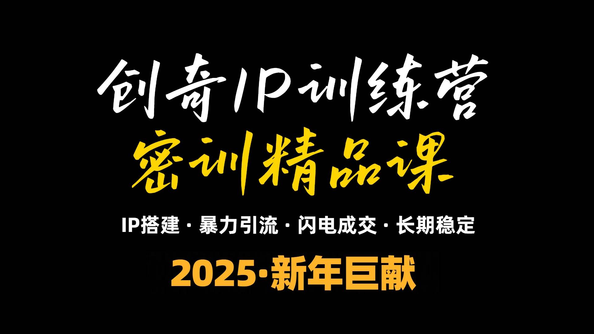 2025年“知识付费IP训练营”小白避坑年赚百万，暴力引流，闪电成交-三玖社区