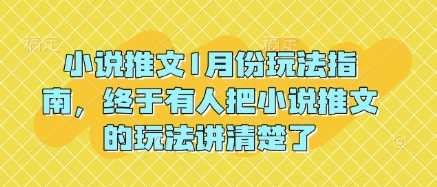 小说推文1月份玩法指南，终于有人把小说推文的玩法讲清楚了!-三玖社区