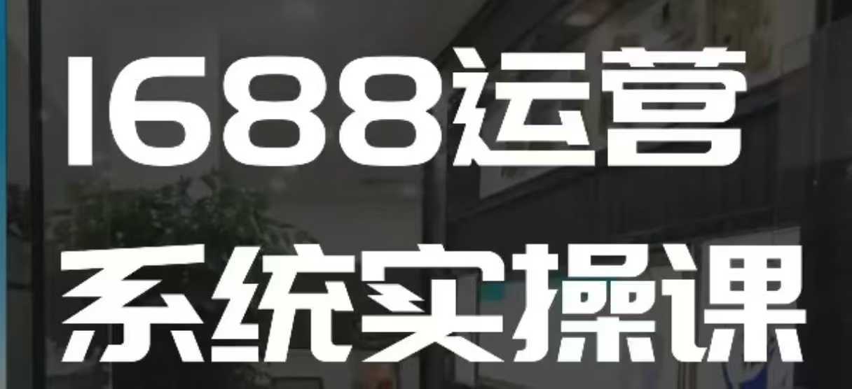 1688高阶运营系统实操课，快速掌握1688店铺运营的核心玩法-三玖社区