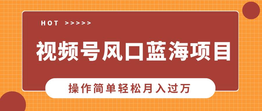 视频号风口蓝海项目，中老年人的流量密码，操作简单轻松月入过万-三玖社区