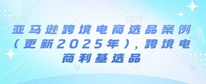 亚马逊跨境电商选品案例(更新2025年)，跨境电商利基选品-三玖社区