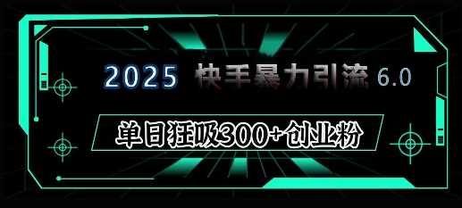 2025年快手6.0保姆级教程震撼来袭，单日狂吸300+精准创业粉-三玖社区