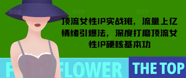 顶流女性IP实战班，流量上亿情绪引爆法，深度打磨顶流女性IP硬核基本功-三玖社区