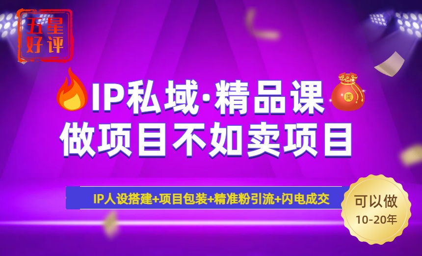 2025年“IP私域·密训精品课”，日赚3000+小白避坑年赚百万，暴力引流…-三玖社区