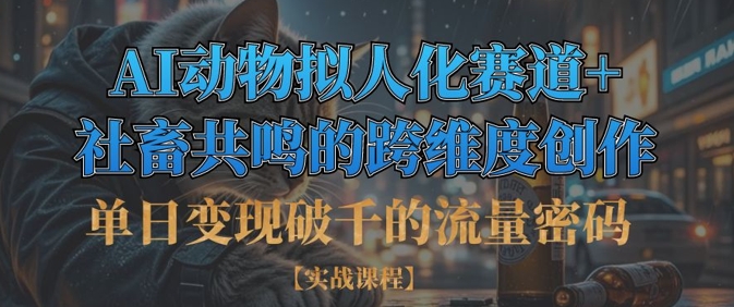 单日变现破千的流量密码，AI动物拟人化赛道+社畜共鸣的跨维度创作-三玖社区