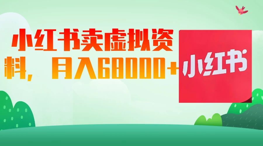 小红书虚拟资料，月入68000（已证实）-三玖社区