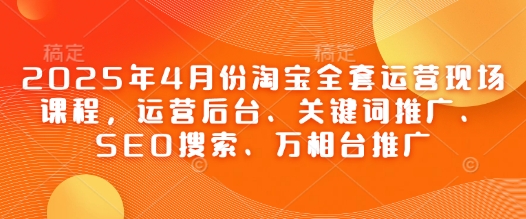 2025年4月份淘宝全套运营现场课程，运营后台、关键词推广、SEO搜索、万相台推广-三玖社区