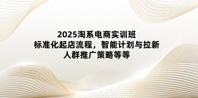 2025淘系电商实训班：标准化起店流程，智能计划与拉新，人群推广策略等等-三玖社区